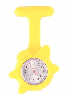 Silicone Spring Flower Fob Watch Yellow