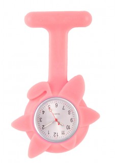 Silicone Spring Flower Fob Watch Pink
