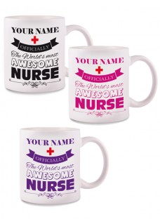 Mug Awesome Nurse with name print