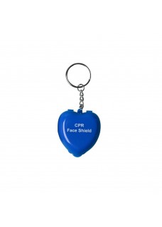 CPR Mask Key Ring Heart Blue