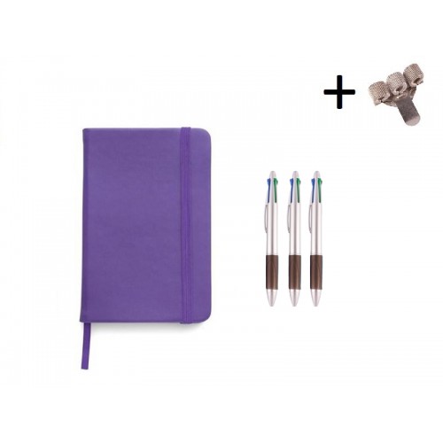 Set Notebook A5 + Pens Purple