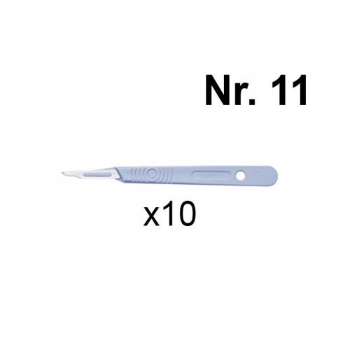Disposable Scalpel with Plastic Handle Ster. (10 pcs) Nr. 11