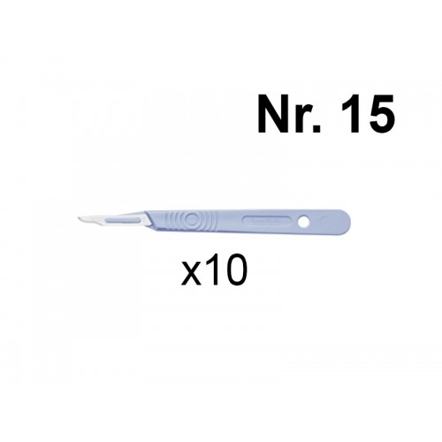 Disposable Scalpel with Plastic Handle Ster. (10 pcs) Nr. 15